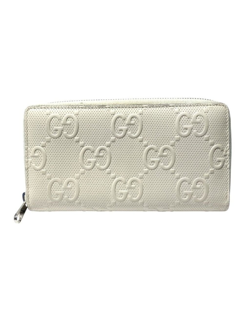 Gucci Zip Around GG Embossed Wallet Leather